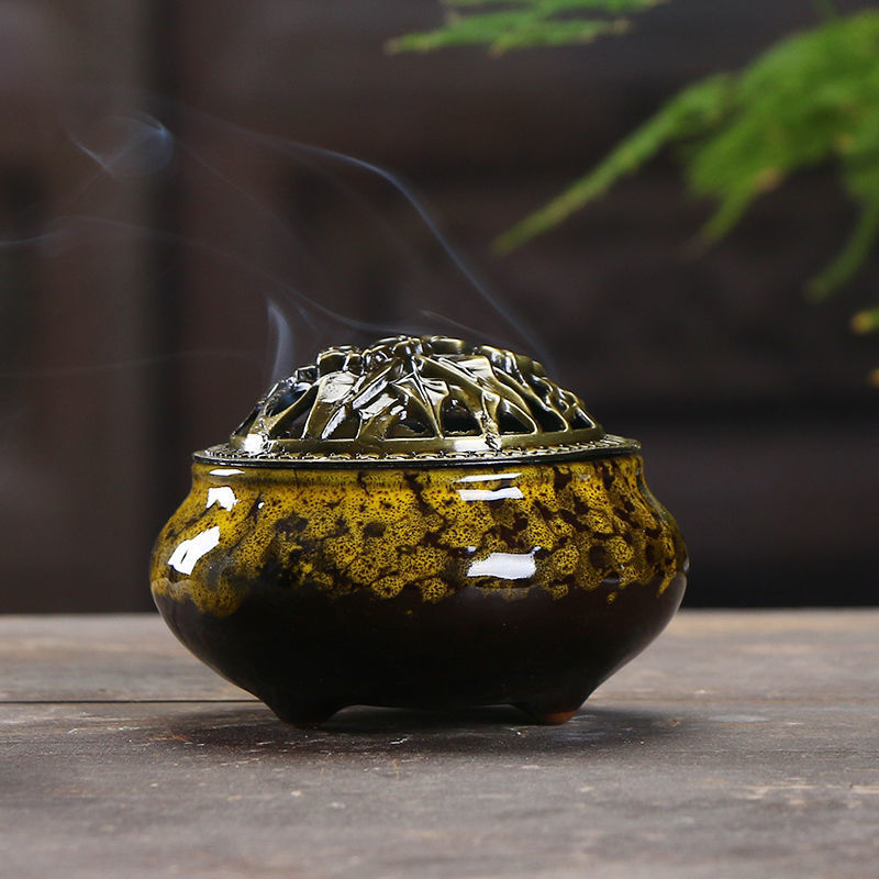 宜兴原矿黄龙山紫砂高端茶具茶周边香炉【颜色随机】