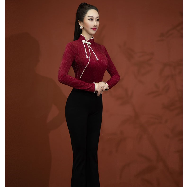 舞姿翼修身形体衣礼仪服训练走秀肚皮舞练功服舞蹈单上衣XT1109