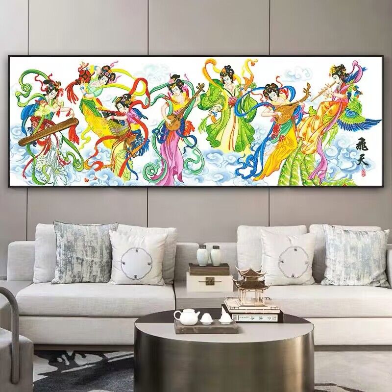 皇室蒙娜丽莎敦煌飞天古风十字绣2025年新款线绣客厅中国风手工绣