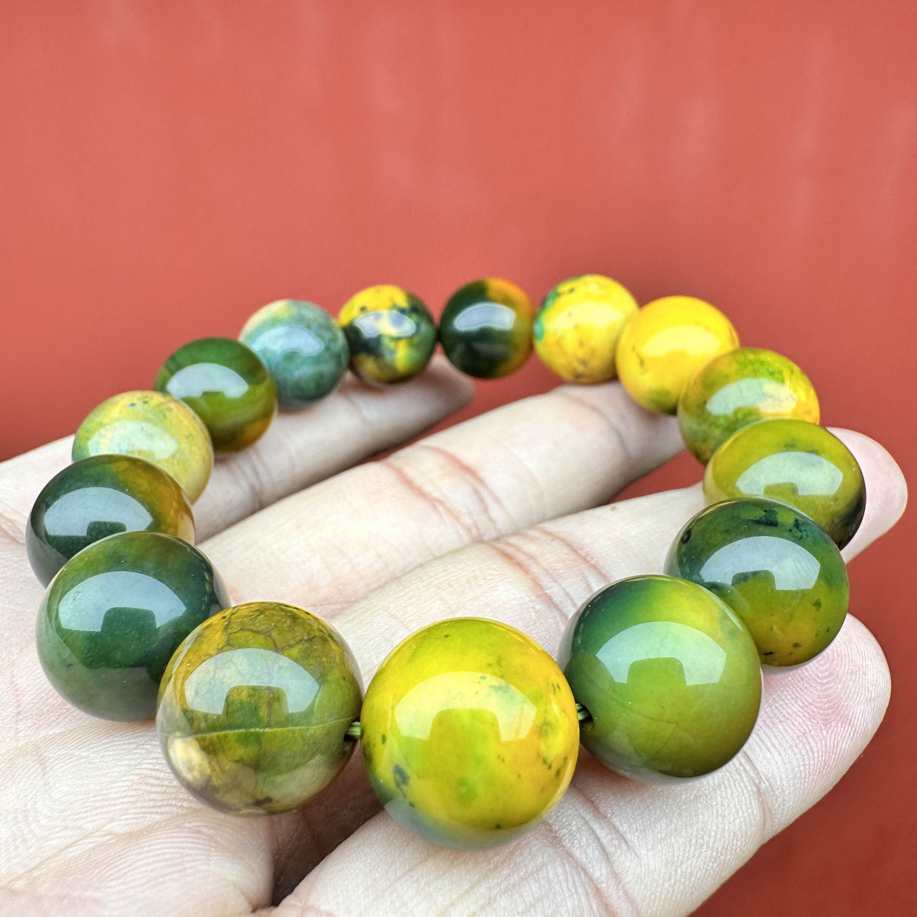 天然贵气玛瑙圆珠玉石手串男女款1.4厘米招财纳福精品玉髓老矿料