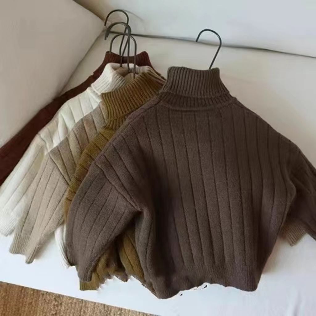 一体绒童装男女童毛衣冬款儿童加绒加厚内搭打底衫中大童针织衫