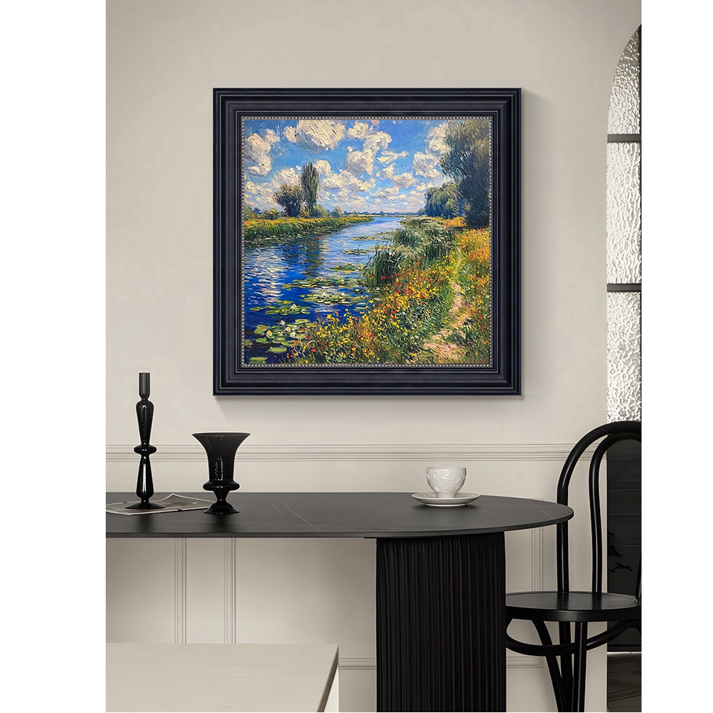 s138莫奈花园系列1世界名画玄关油画走廊挂画印象派风景装饰画