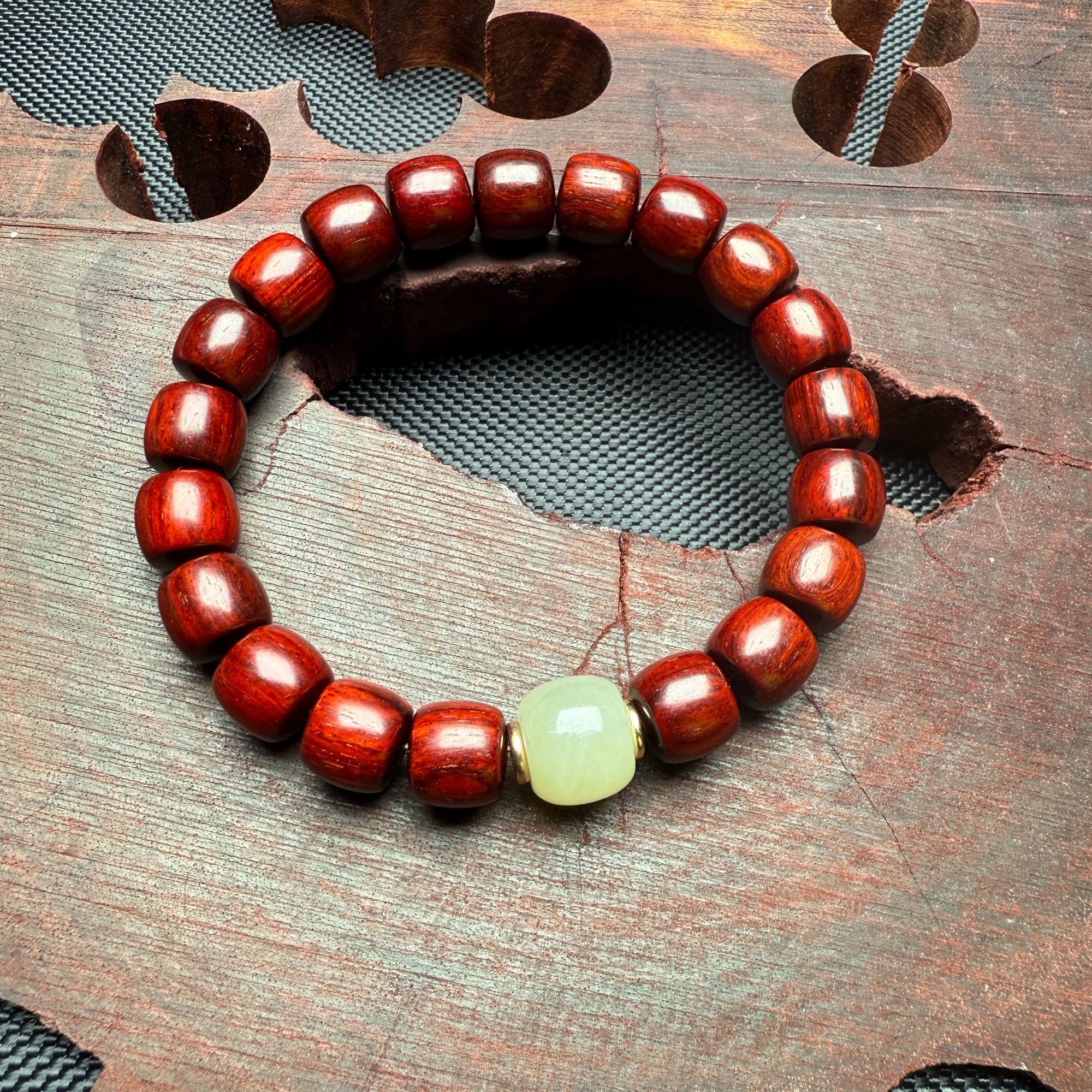 印度小叶紫檀 9*10直切搭配精致小单圈手串 男女佩戴手串主播推荐