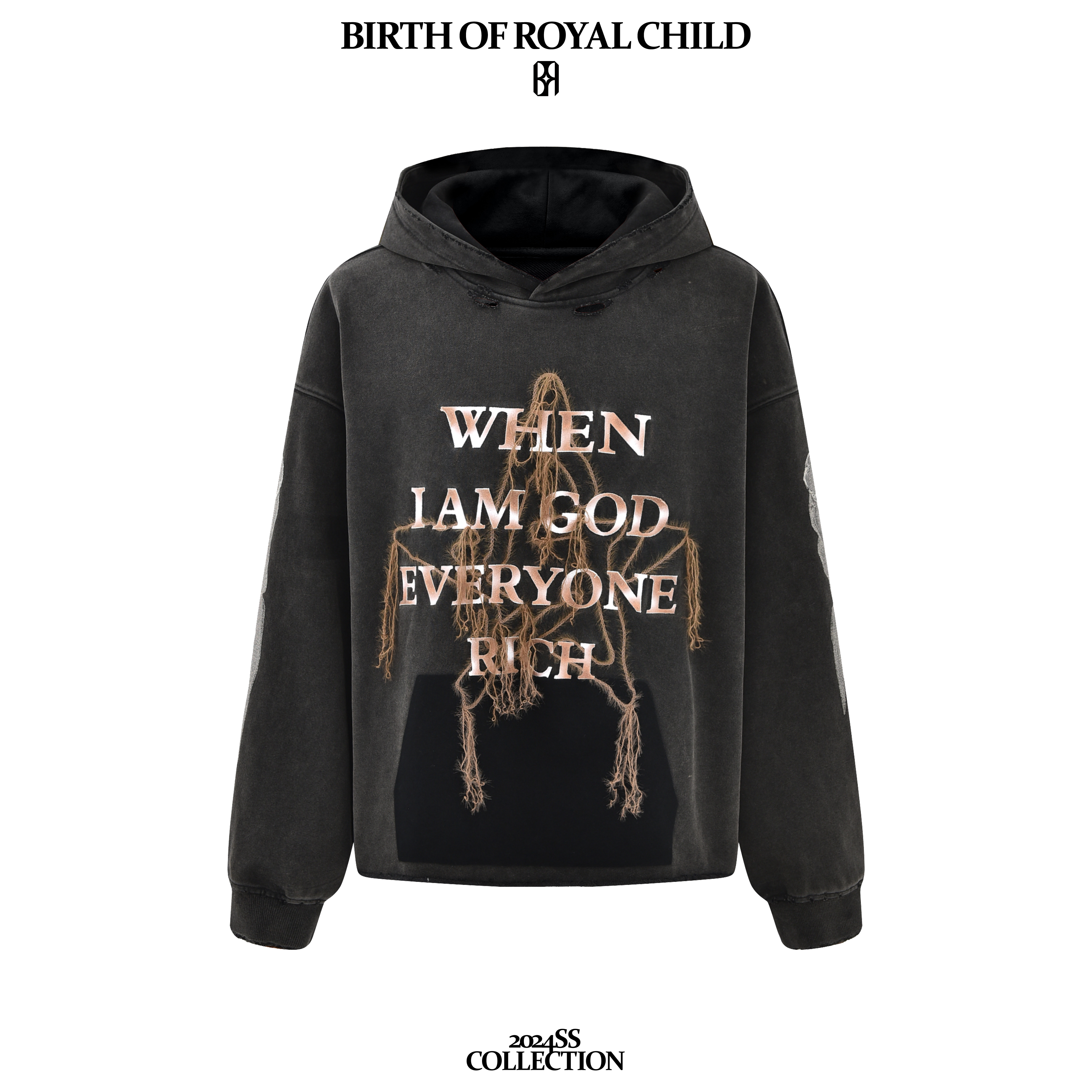 BIRTH OF ROYAL CHILD BORC RICH帽衫秋季男上衣设计师潮流重工