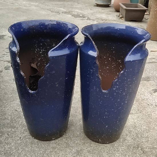 【闪购商品】紫砂花盆口14高27瑕疵两个一组