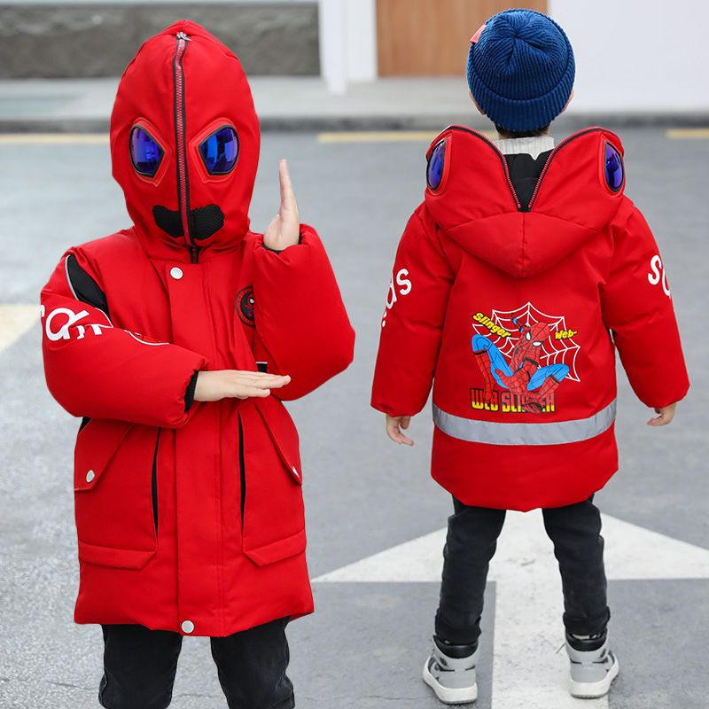 儿童棉袄2022新款蜘蛛侠奥特曼棉服男童外套秋冬童装加绒加厚棉衣