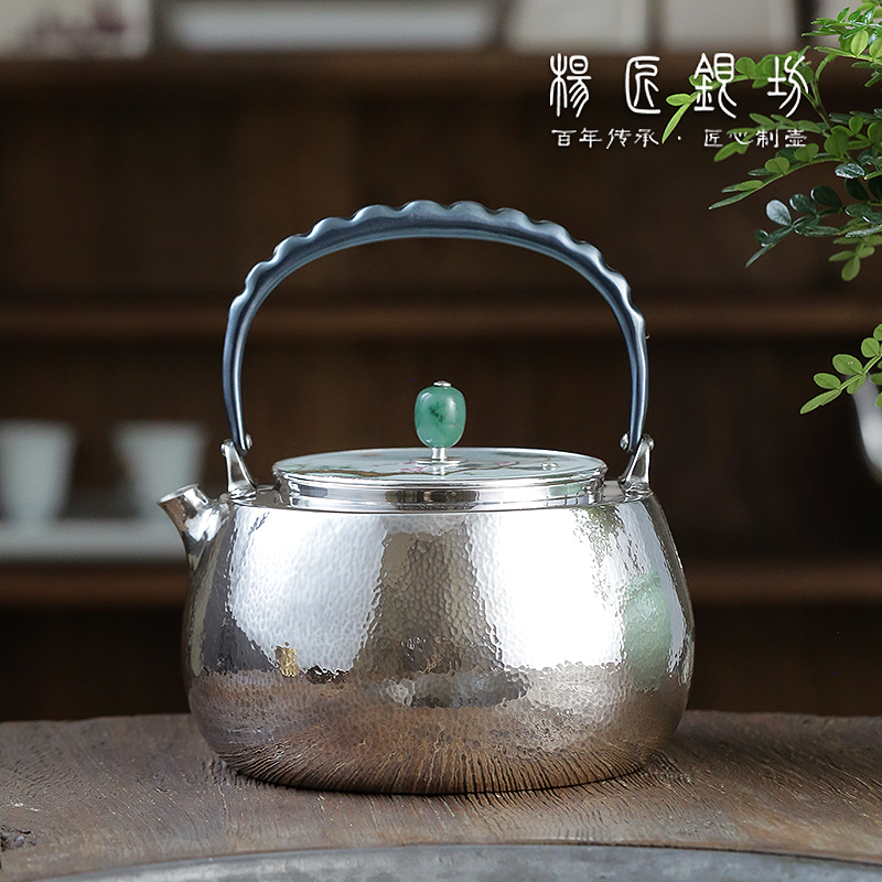 杨匠银坊 珏窑粉彩煮水银壶1200ml