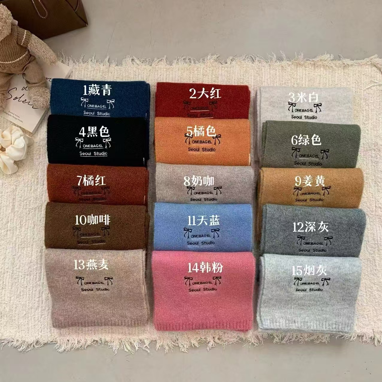 明月自留小狗围巾
