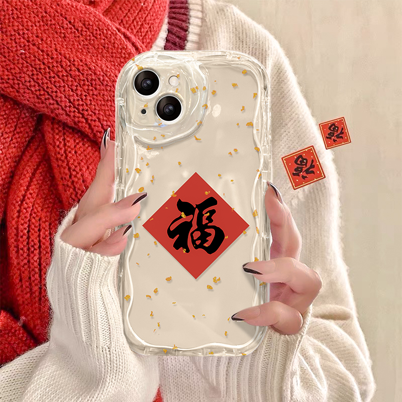 金箔点福苹果13华为/vivo/oppo/小米iPhone14promax手机壳
