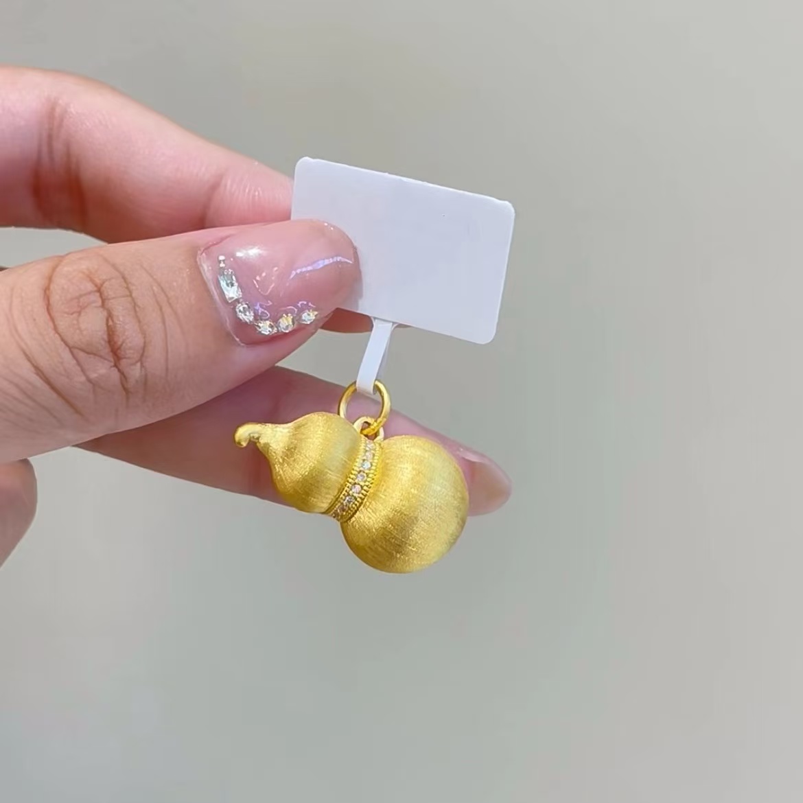 足金999拉丝葫芦5D莫桑吊坠