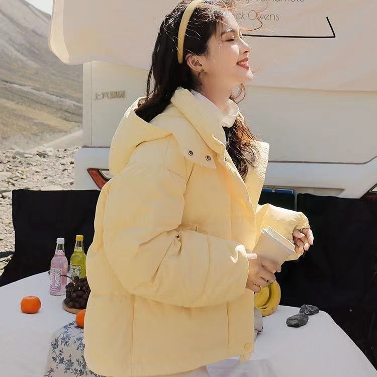 羽服绒2024新款韩版学生女短款宽松年冬季可爱连帽外套