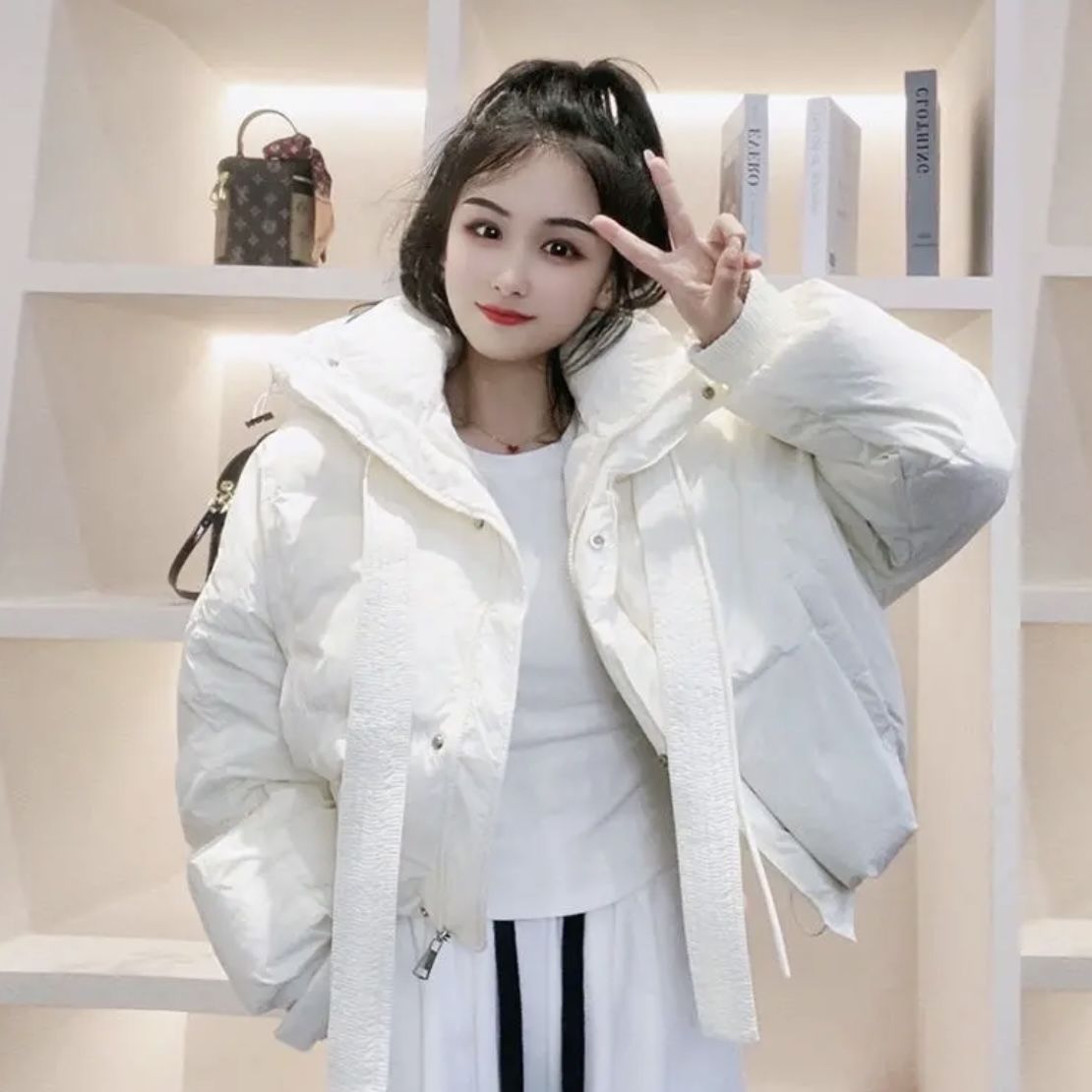 羽绒棉服羽绒棉服女2023年冬季新款短款面包服加厚外套小众高级感