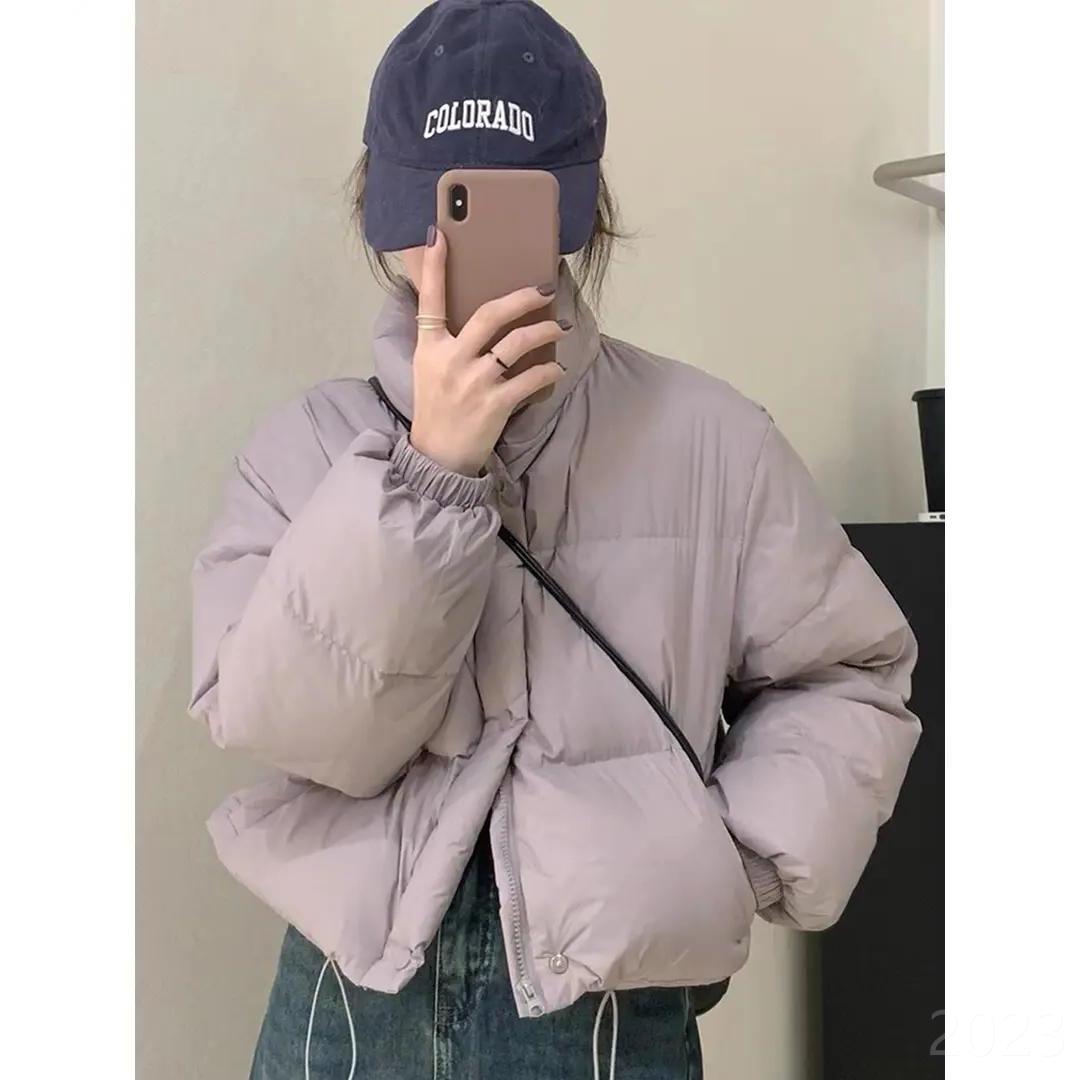 新款冬季超短款羽绒服服女2023新款棉袄oversize外套小个子棉衣