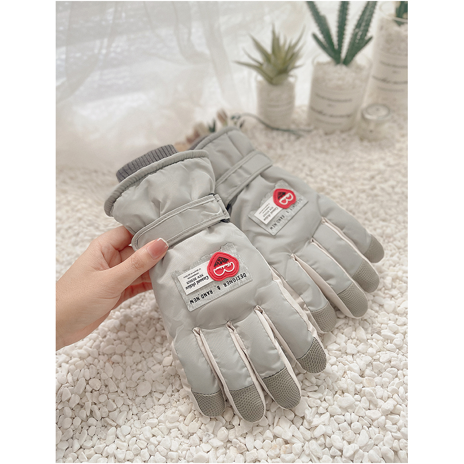 滑雪手套女冬季厚玩雪防风雨雪水防寒骑行骑车触屏加绒保暖棉手套