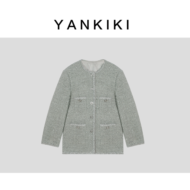 满天星灰小香外套 YANKIKI 2024秋款NEW