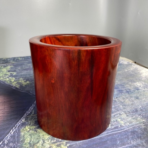 公分原木原色实用办公收纳 一木整挖纹理清晰笔筒