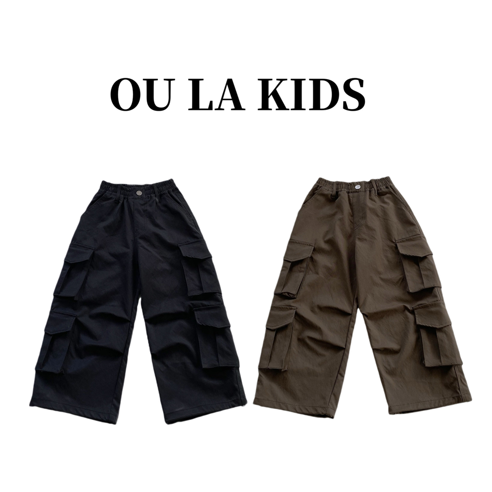 12024秋季新品女童韩版设计感多口袋工装裤休闲百搭童装裤子L7711