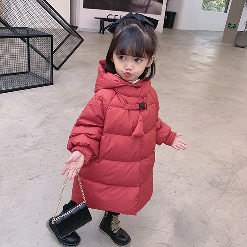 童装女童冬季衣新款中长款外套宝宝洋气冬装加绒加厚服潮