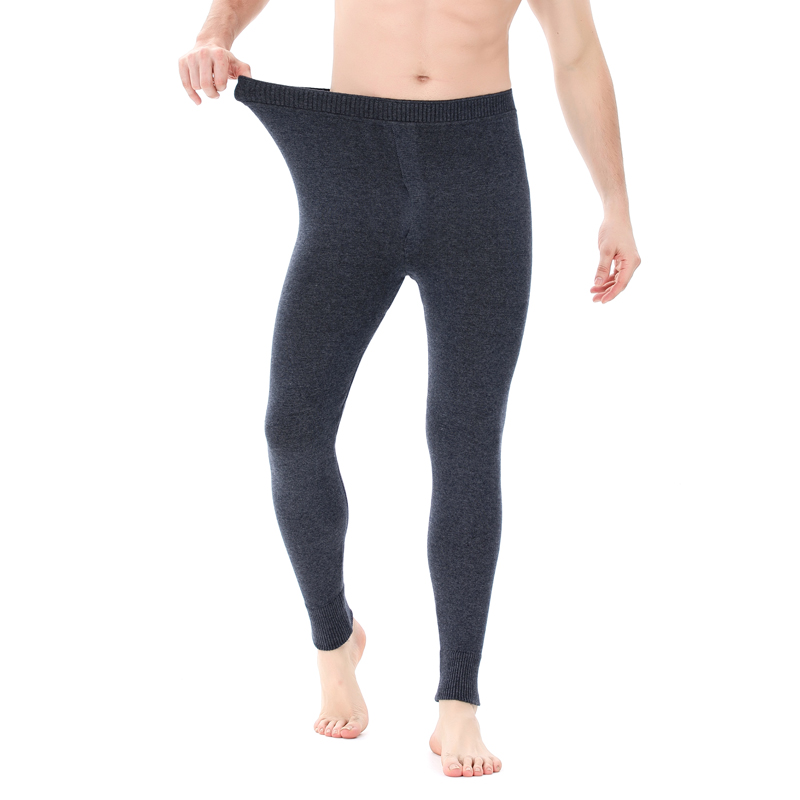  秋冬男士100%纯山羊绒内穿特厚裤子打底针织修身加厚女保暖裤