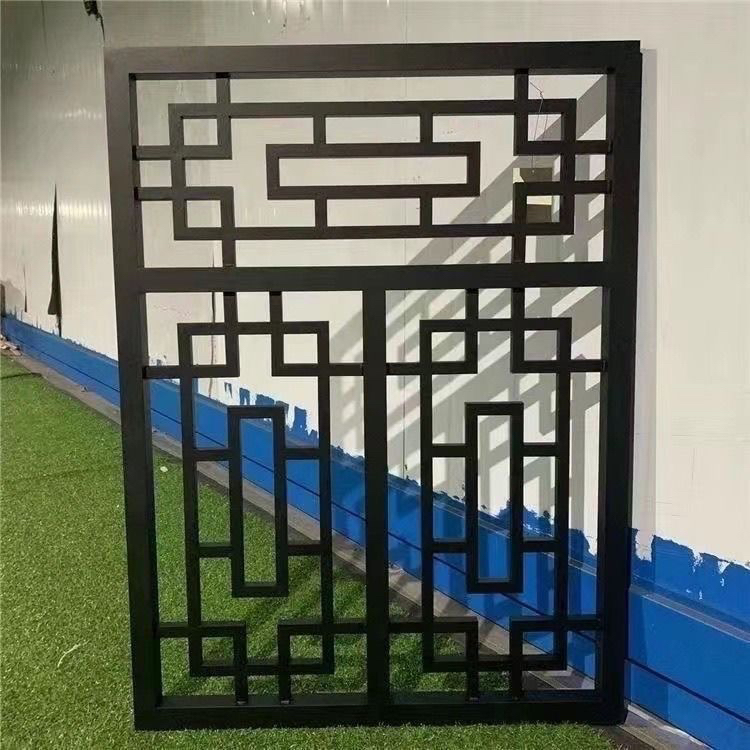 定制铝合金窗花防盗网仿古花格防盗窗木纹中式屏风