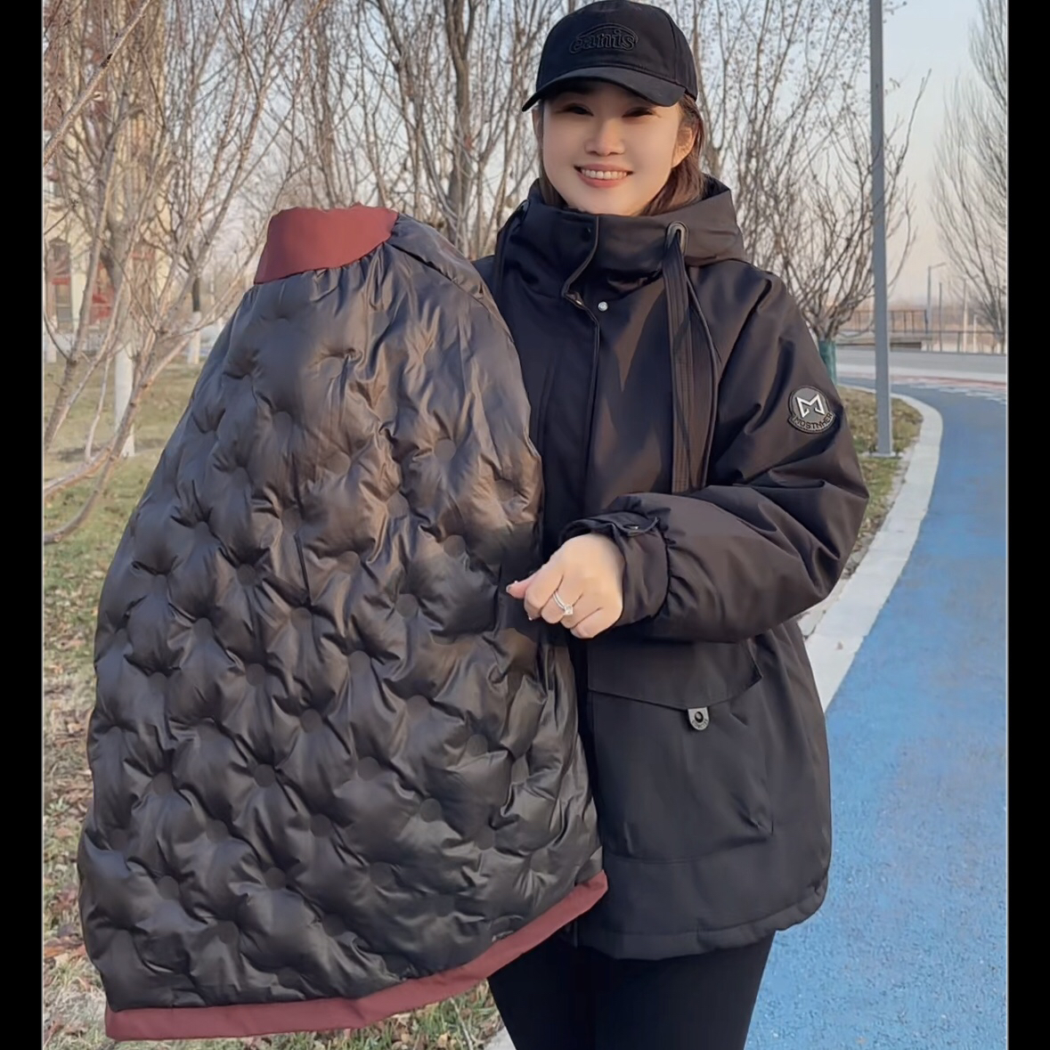 「活力满满」东东家*836大码中长款休闲风宽松百搭显瘦羽绒外套