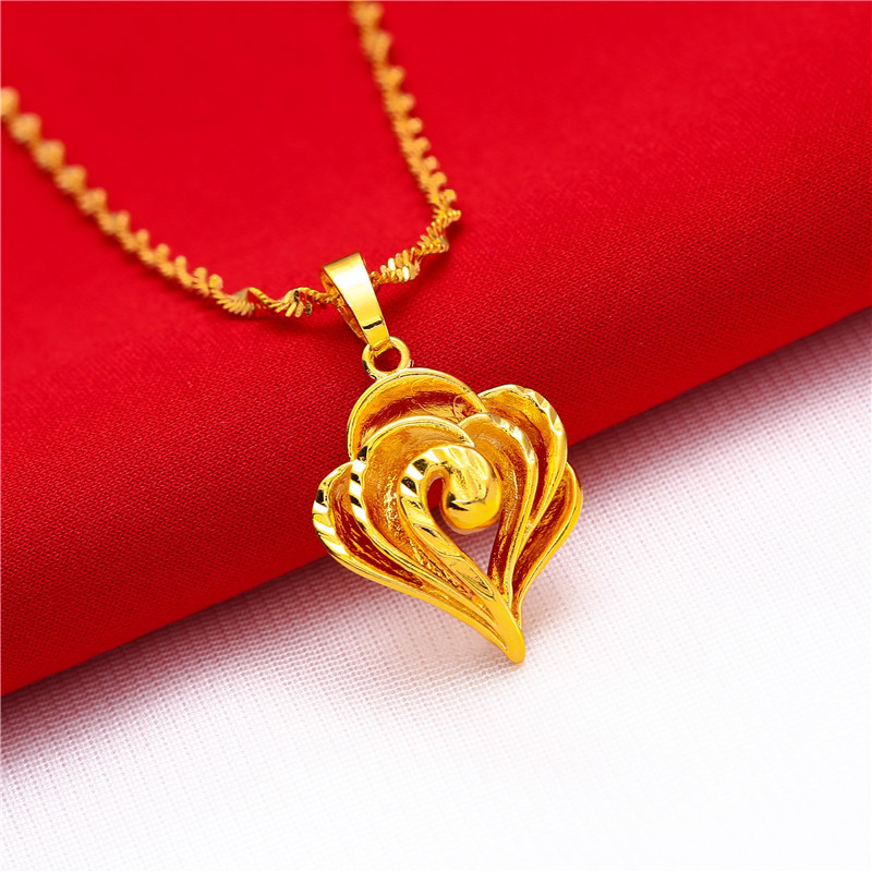 钛钢吊坠 富贵花水滴时尚项链吊坠饰品女士锁骨链灵动精美