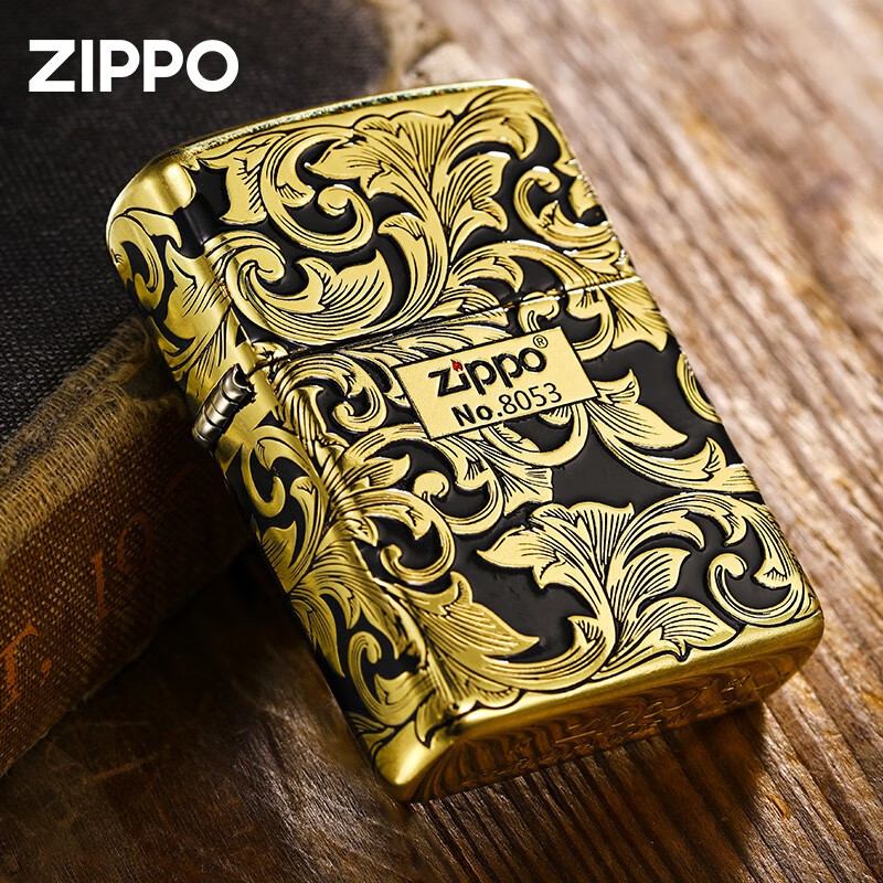 Zippo打火机盔甲五面填色大唐草带编号男士精雕送礼DYJ1