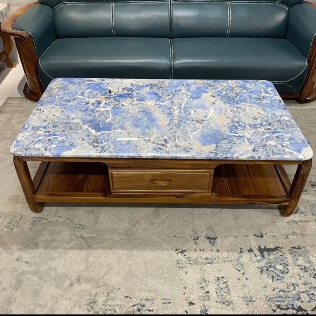 【壹木居】奢华乌金木大理石茶几电视柜简约精致组合150*80