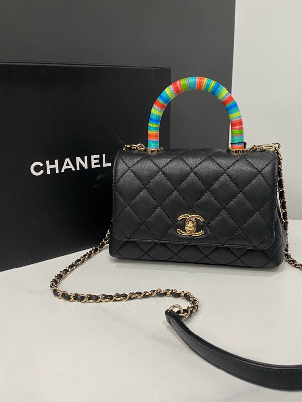 95新 Chanel/香奈儿 coco handle mini包30开19cm/HK41921116