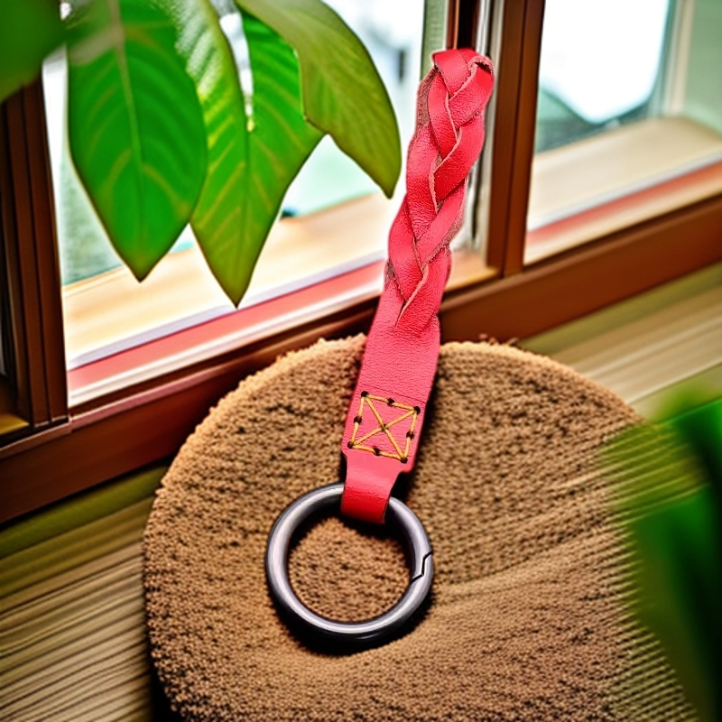 手工钥匙吊坠真皮汽车钥匙扣挂绳个性头层牛皮男女挂饰编织手绳