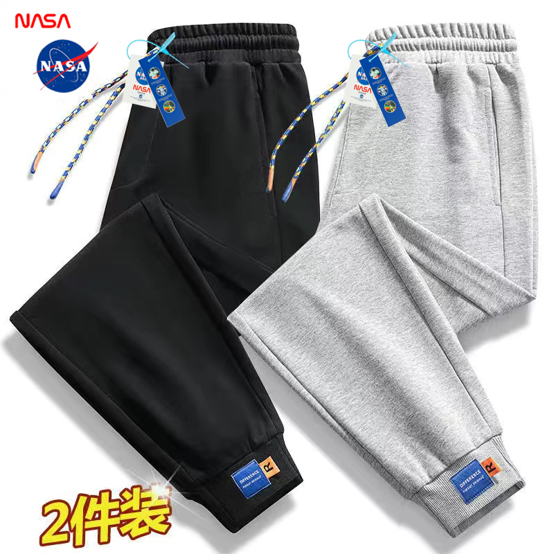 NASA联名休闲裤秋季时尚百搭长裤束脚阔腿裤宽松卫裤休闲运动裤子