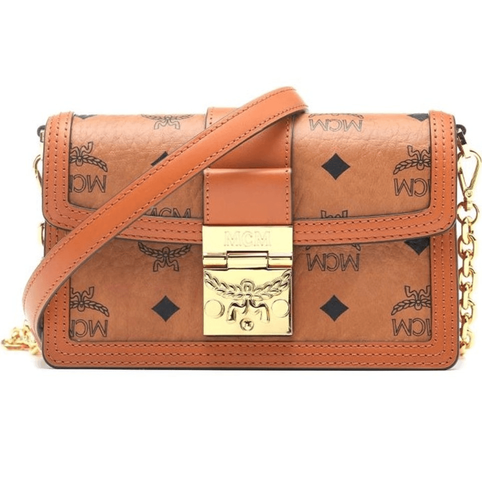 全新未使用 MCM 达芙妮mini干邑色单肩包/LZ00447