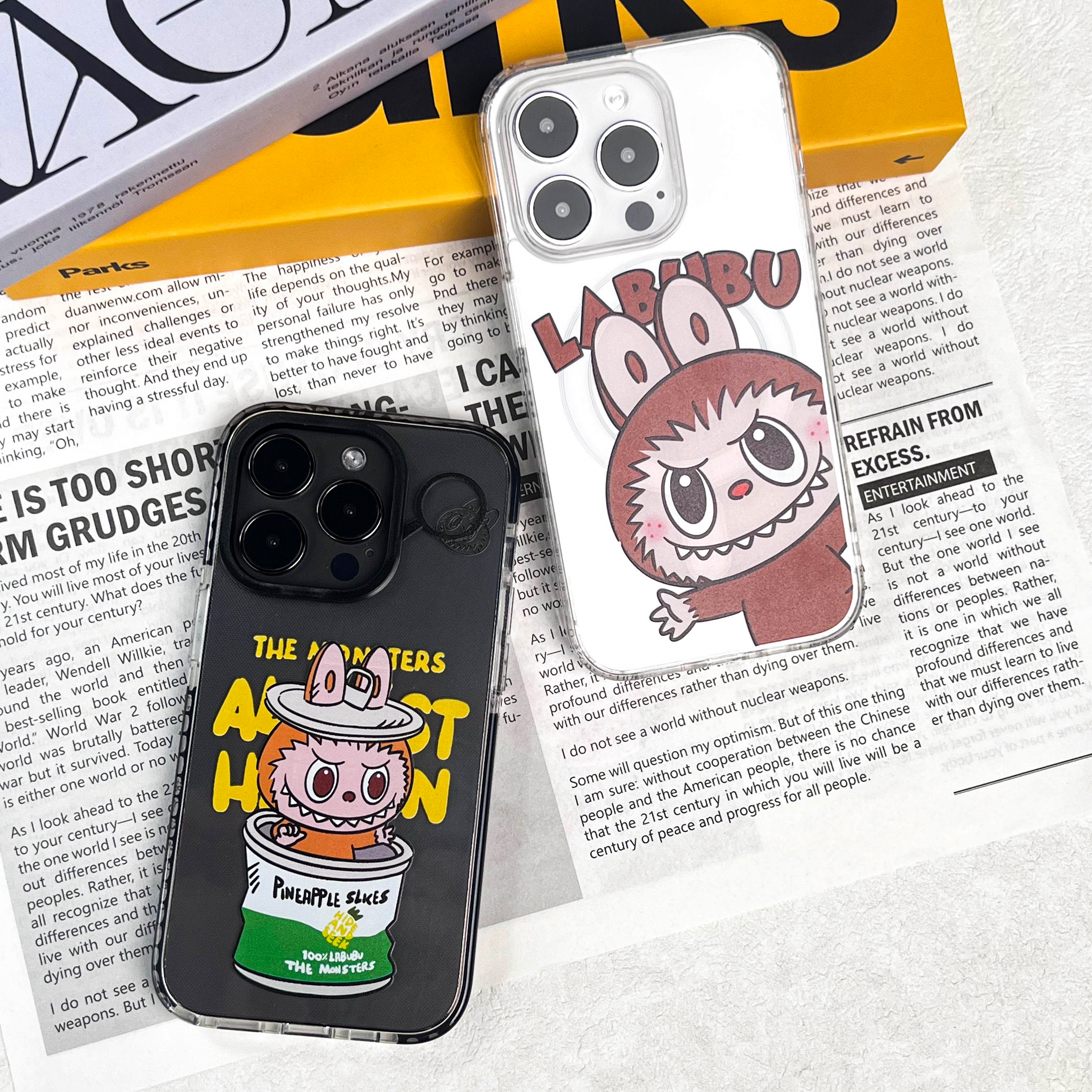 labubu精灵卡通可爱透明防摔适用13/14/15/16promax苹果手机壳