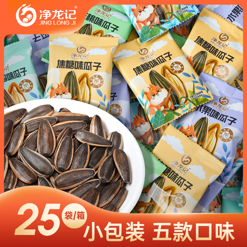 净龙记独立小包装多种口味瓜子25包解馋小零食小吃网红爆款葵花籽