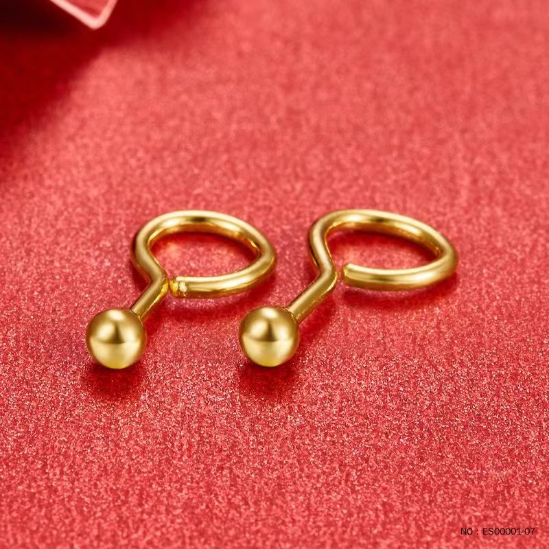 足金光珠圆珠泡钉耳钉（约2.3mm）999.9女款气质时尚简约百搭经典