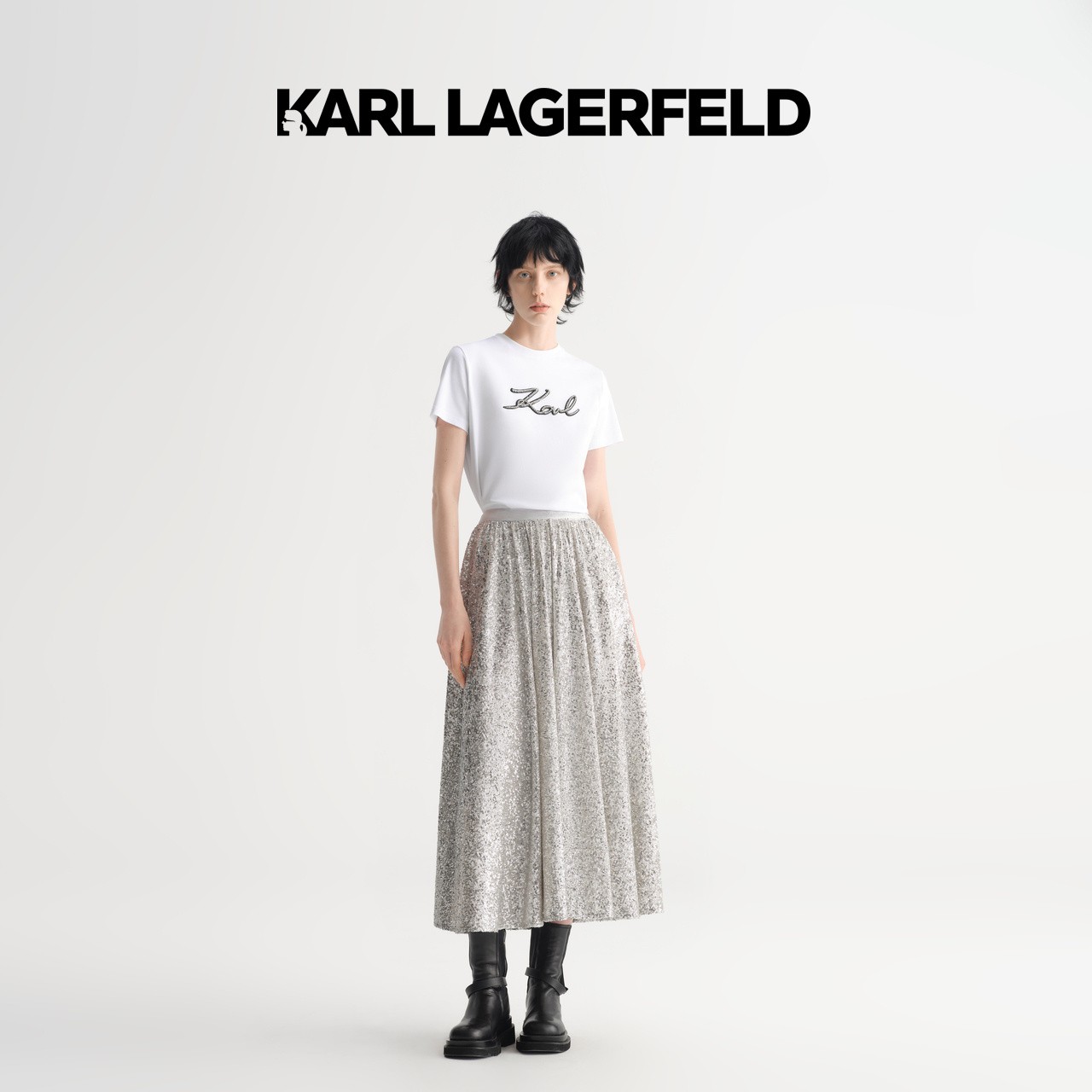 KARL LAGERFELD卡尔拉格斐2023春季新款半身裙夏季老佛爷231L1251