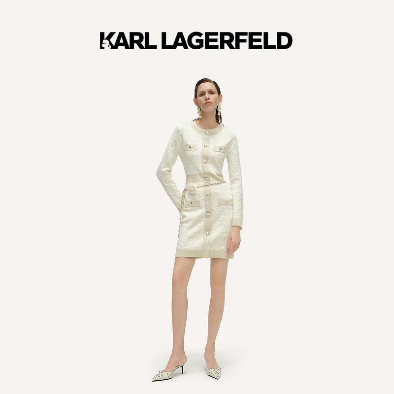 【大可专属】KARLLAGERFELD新款针织连衣裙老佛爷241L1329