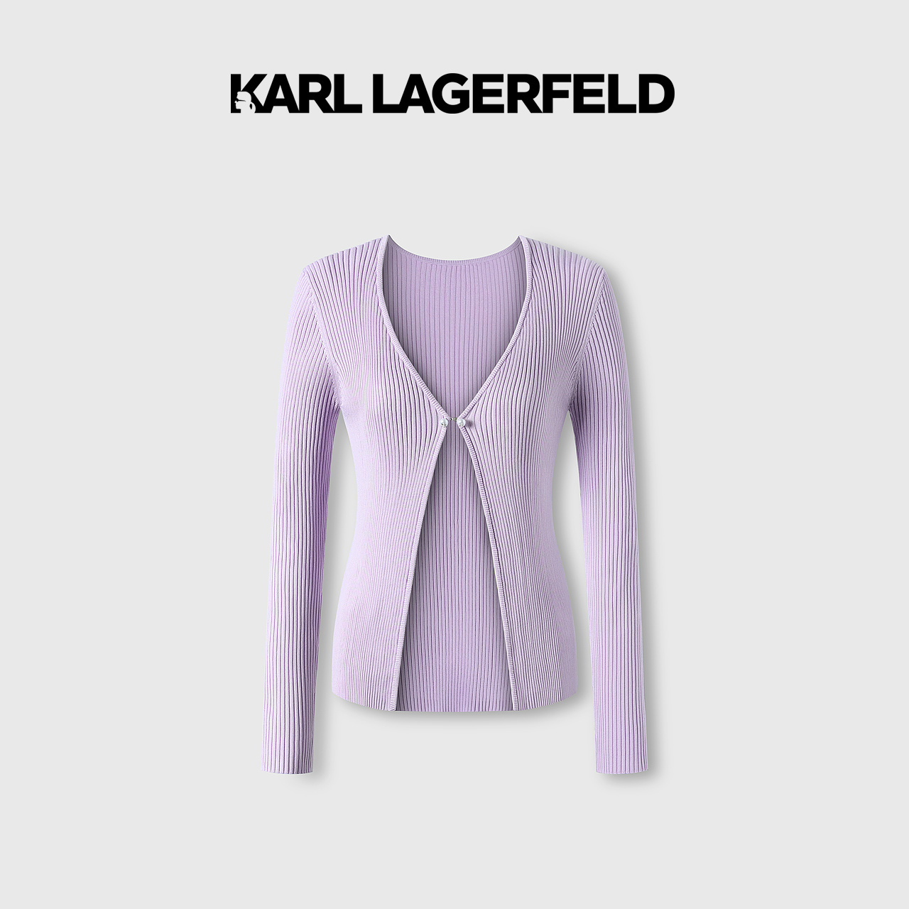【优价】KARL LAGERFELD卡尔拉格斐2023夏季新款珍珠扣开衫232L2033