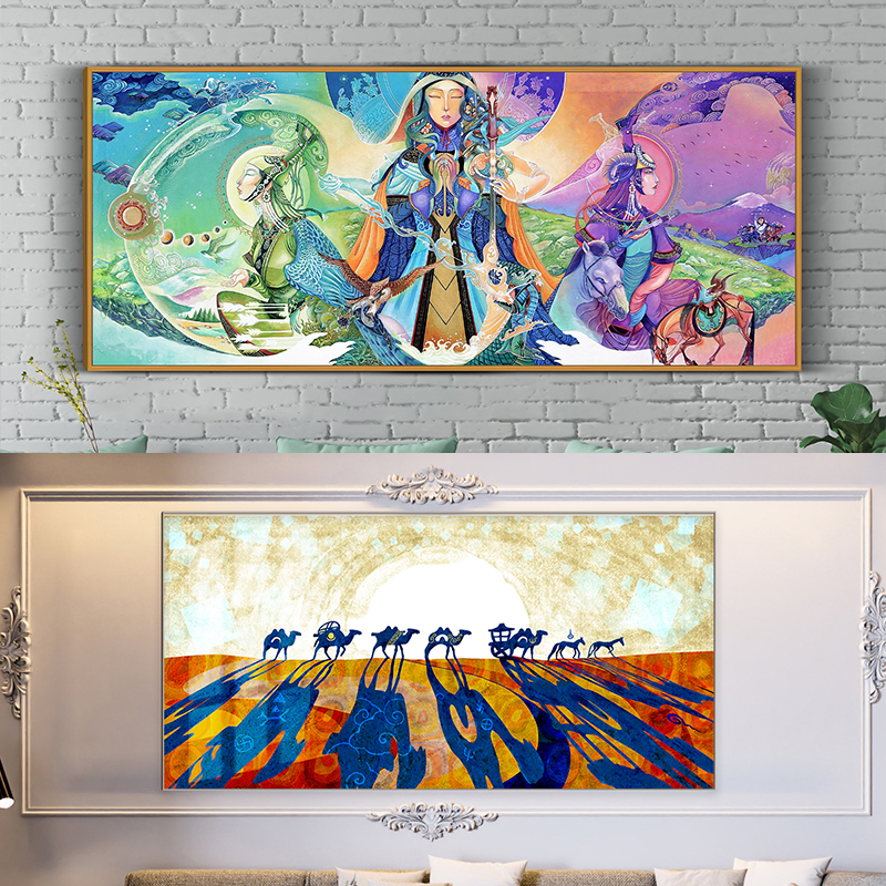 GOLOMT/格伦慕特【阿阑豁阿】卧室客厅背景墙挂画蒙古花纹装饰画