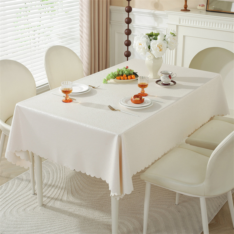 简约防水防油防烫长方形餐桌布免洗餐桌布轻奢桌布一擦即净压花
