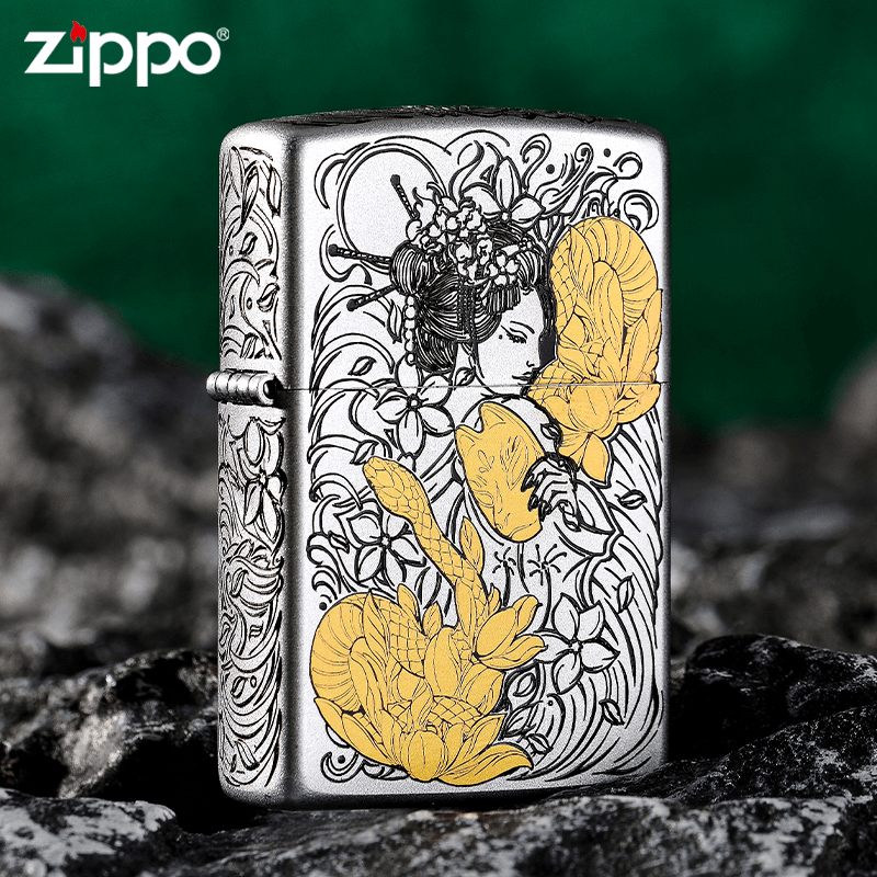 ZIPPO金蛇花魁双面精雕正品防风打火机情人高档礼品礼物-DY9802DK