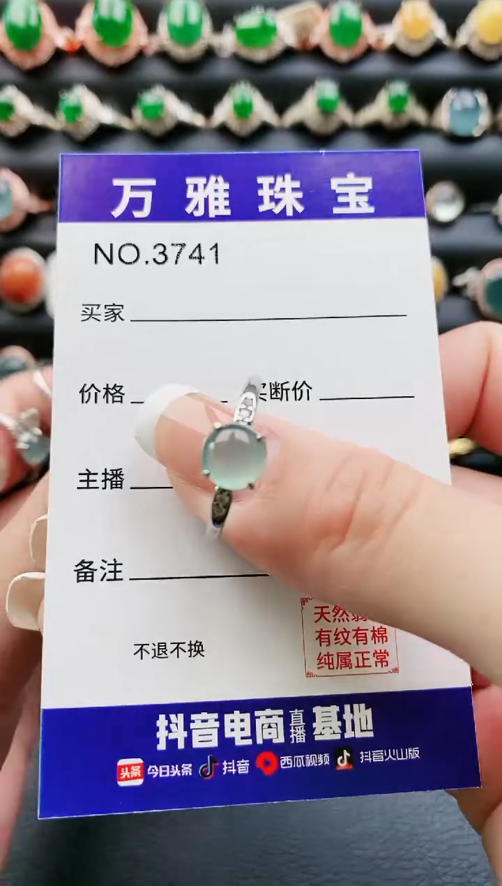 【闪购商品】翡翠戒指银S925镶嵌3741