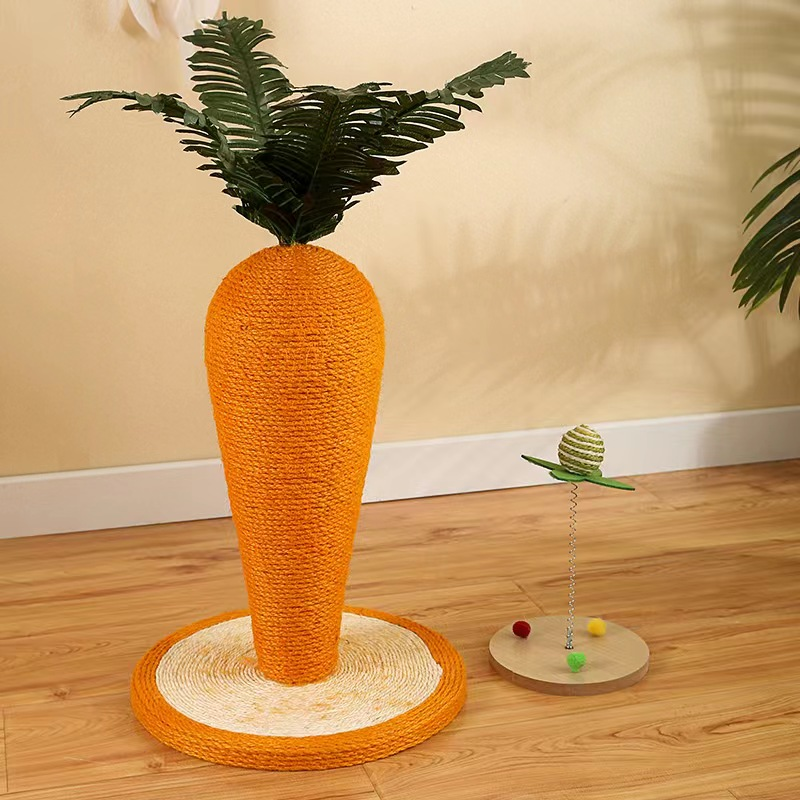 胡萝卜猫抓板耐磨不掉屑剑麻猫立式磨爪器玩具抓柱抓不烂麻绳猫咪