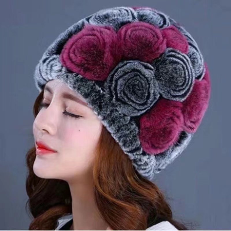 （静静推荐）盘花獭兔保暖护耳帽抗寒零下40度