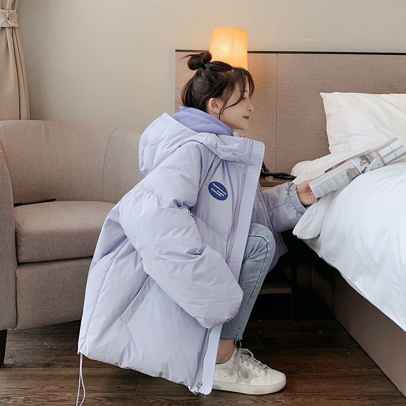 鸭鸭韩版羽绒服女2023新款棉袄外套冬季学生宽松棉衣面包服加厚款