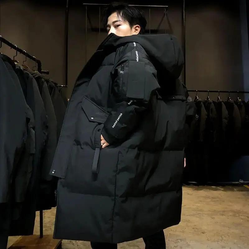 鸭鸭反季2023新款过膝派克服加厚中长款男士羽服冬季白鸭外套潮羽