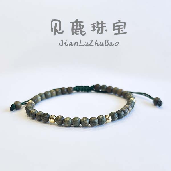 非金属木质手链 编绳绿檀檀手链B128