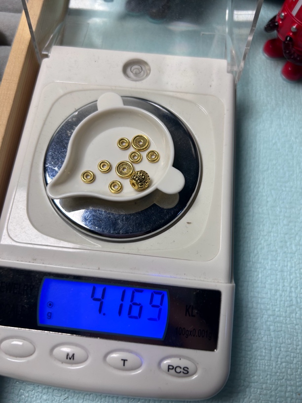 黄金纯金足金车轮隔片格桑花