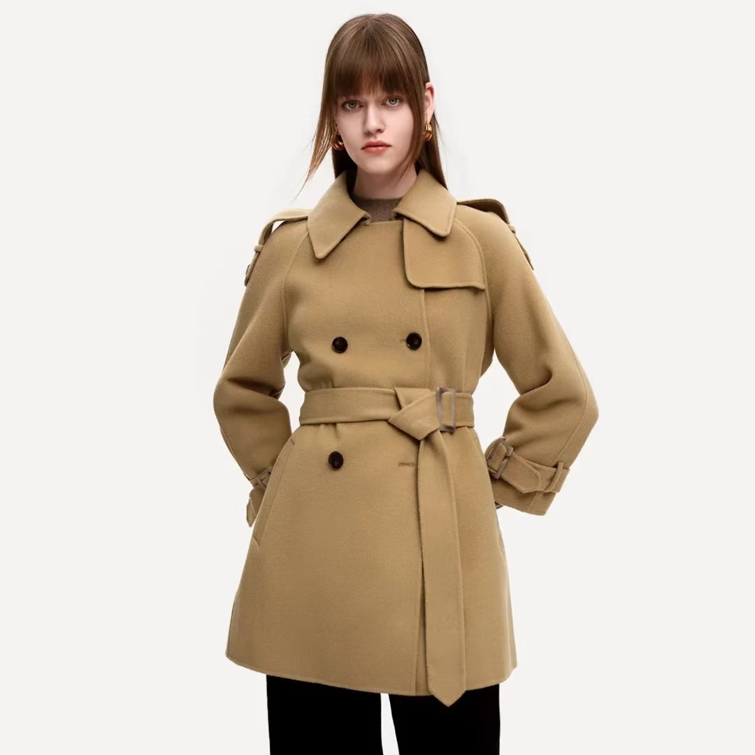 【直播间350--399】时尚女士秋冬毛呢外套大衣中长款呢子冬季驼色