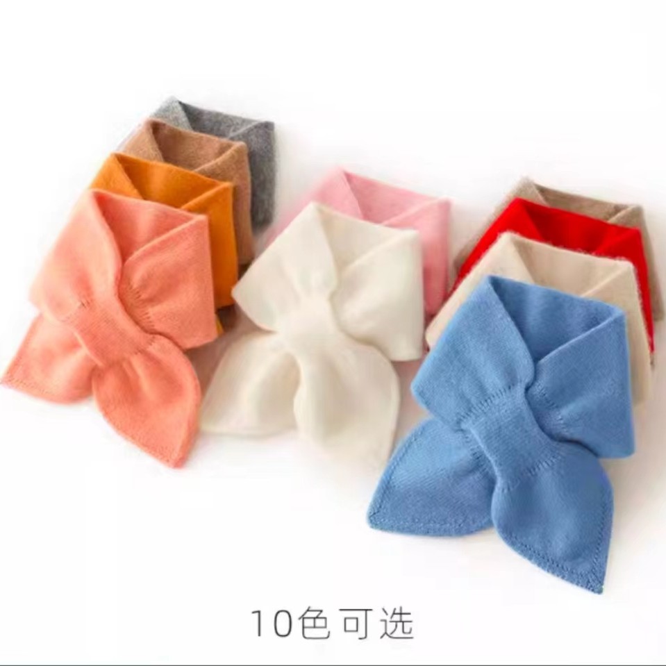 秋冬儿童羊绒围巾围脖男女宝宝冬季保暖毛线围巾亲子款时尚纯色冬